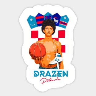 Drazen Petrovic basketball t-shirt Sticker